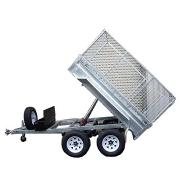Tandem tipping cage trailer
